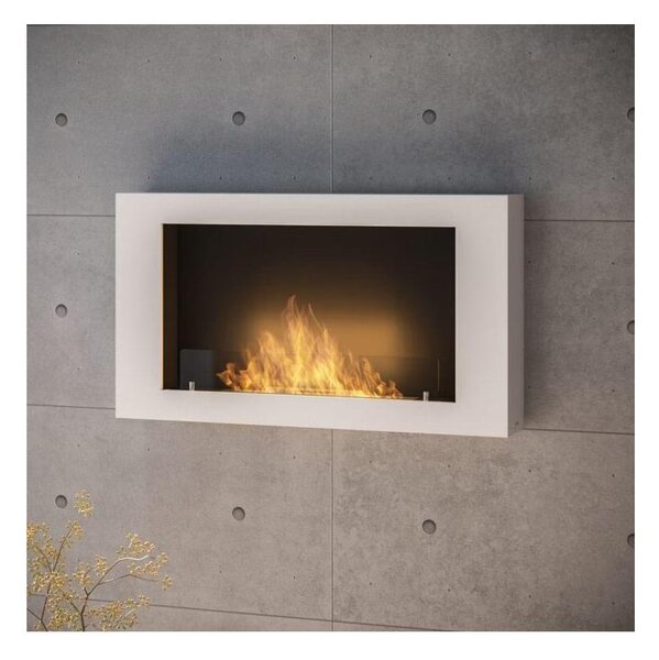 InFire - Stenski BIO kamin 100x56 cm 3kW bela