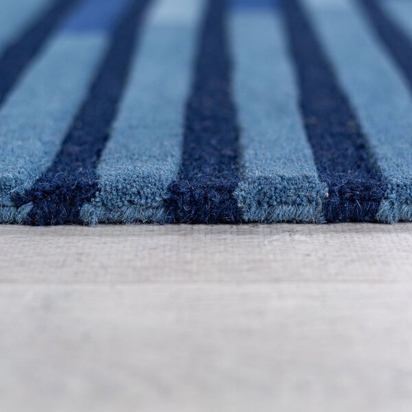 Temno modra ročno tkana volnena preproga 120x180 cm Conway Retro – Flair Rugs