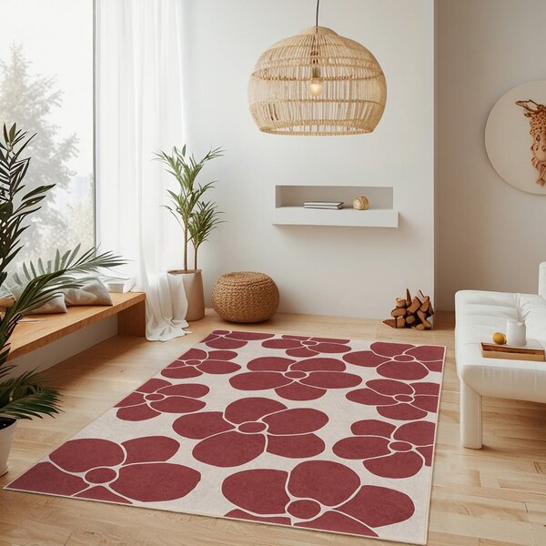 Rdeč pralen tekač 60x230 cm Red Meadow – Mila Home
