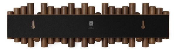 Temno rjav stenski obešalnik iz masivnega bora 61 cm Picket – Umbra