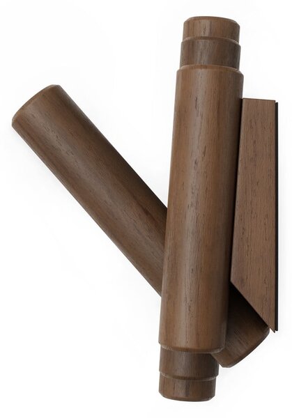Temno rjav stenski obešalnik iz masivnega bora 61 cm Picket – Umbra