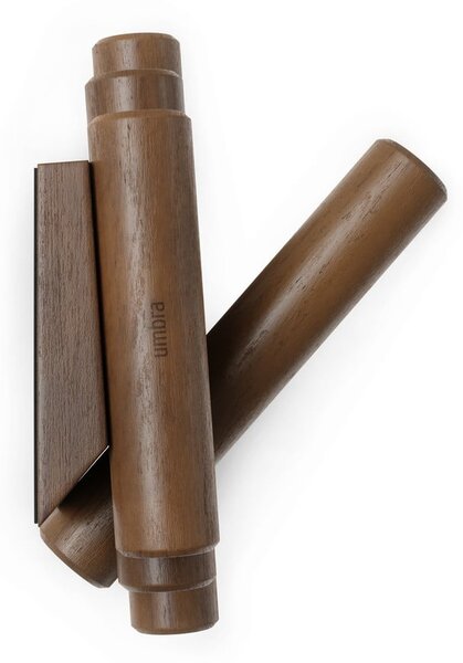 Temno rjav stenski obešalnik iz masivnega bora 61 cm Picket – Umbra