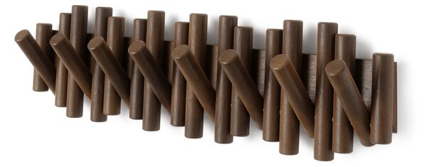 Temno rjav stenski obešalnik iz masivnega bora 61 cm Picket – Umbra