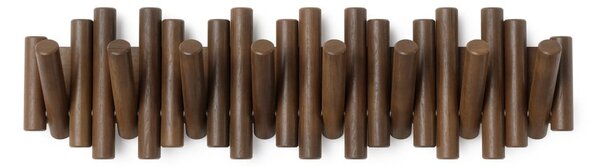Temno rjav stenski obešalnik iz masivnega bora 61 cm Picket – Umbra