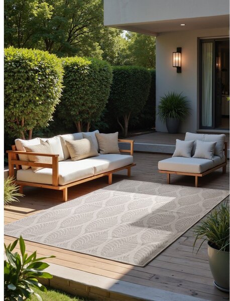 Sivo-slonokoščena notranja in zunanja preproga 160x230 cm Duet Liora – NORTHRUGS