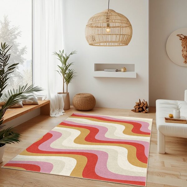 Rumen/rožnat pralen tekač 60x230 cm Creamy Raspberry Swirl – Mila Home