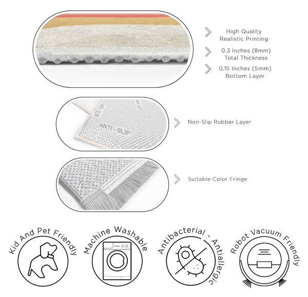 Rumen/rožnat pralen tekač 60x230 cm Creamy Raspberry Swirl – Mila Home