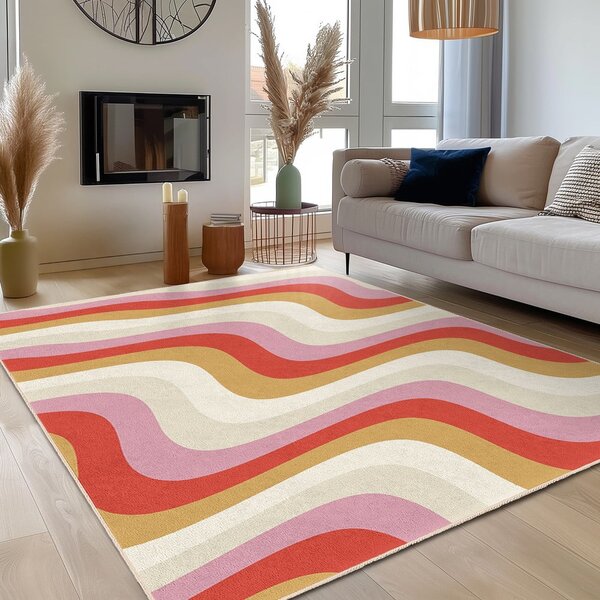 Rumen/rožnat pralen tekač 60x230 cm Creamy Raspberry Swirl – Mila Home