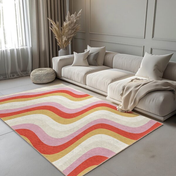 Rumen/rožnat pralen tekač 60x230 cm Creamy Raspberry Swirl – Mila Home