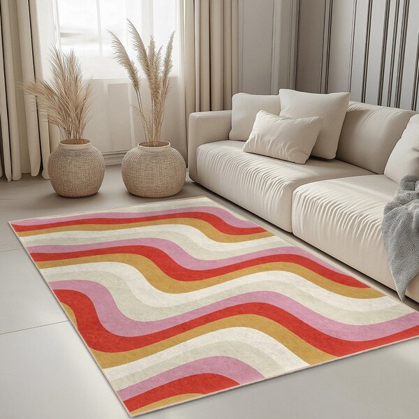 Rumen/rožnat pralen tekač 60x230 cm Creamy Raspberry Swirl – Mila Home