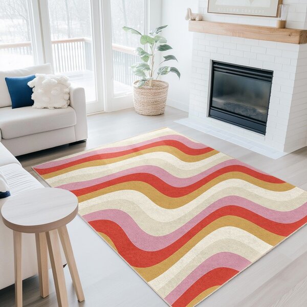 Rumen/rožnat pralen tekač 60x230 cm Creamy Raspberry Swirl – Mila Home