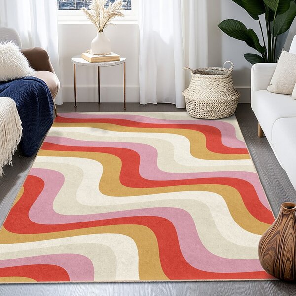 Rumen/rožnat pralen tekač 60x230 cm Creamy Raspberry Swirl – Mila Home