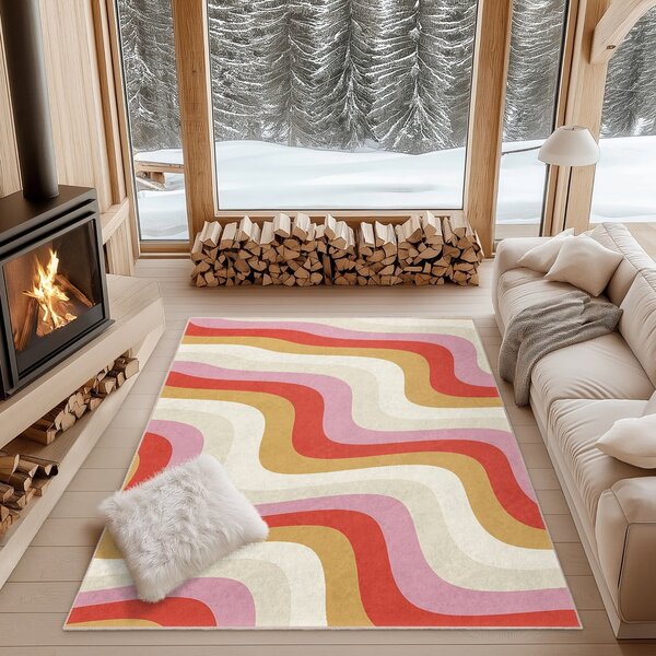 Rumen/rožnat pralen tekač 60x230 cm Creamy Raspberry Swirl – Mila Home