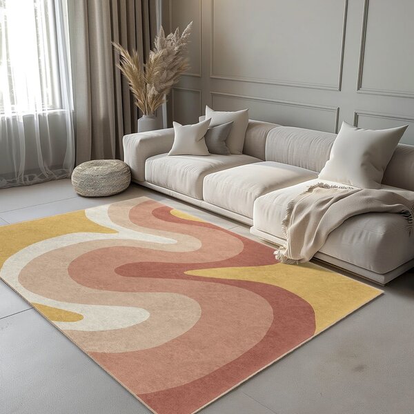 Oker rumen/prašno rožnat pralen tekač 80x200 cm Strawberry Creamsicle – Mila Home