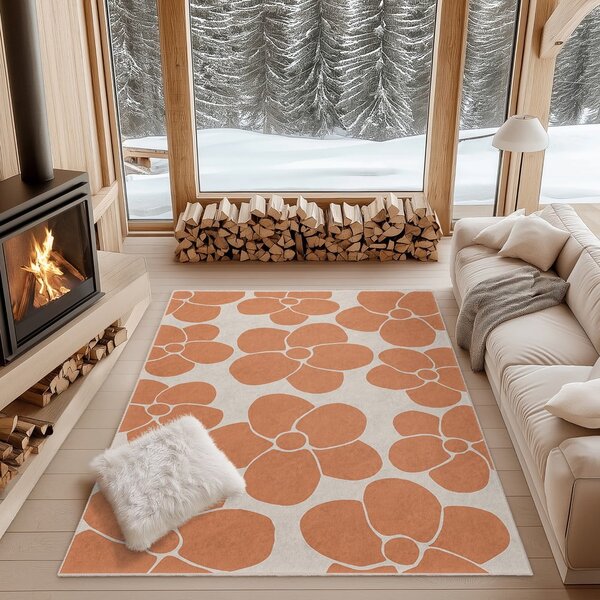 Oranžen pralen tekač 60x230 cm Orange Meadow – Mila Home