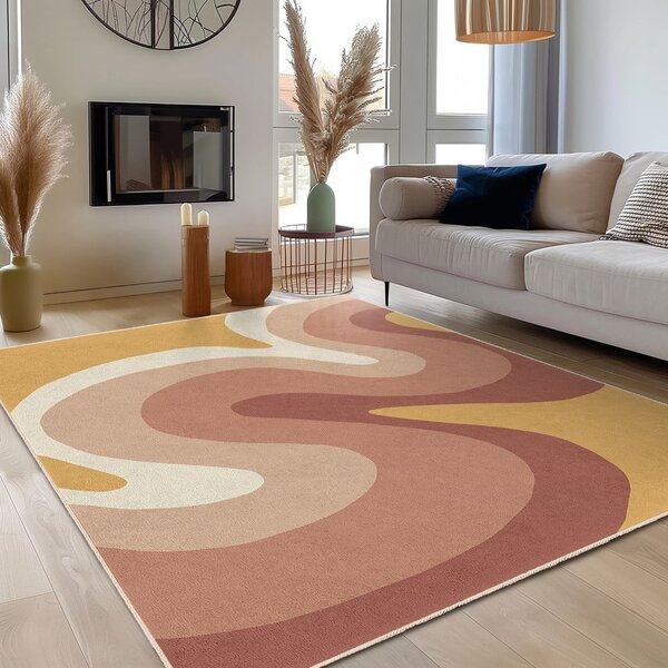 Oker rumen/prašno rožnat pralen tekač 80x200 cm Strawberry Creamsicle – Mila Home