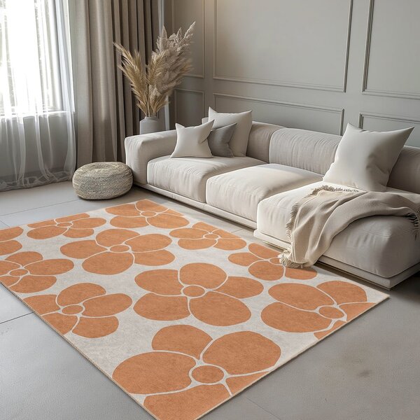Oranžen pralen tekač 60x230 cm Orange Meadow – Mila Home