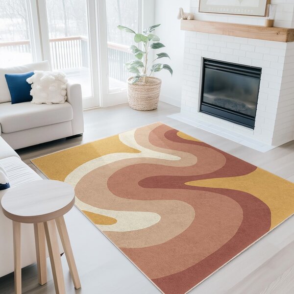 Oker rumen/prašno rožnat pralen tekač 80x200 cm Strawberry Creamsicle – Mila Home