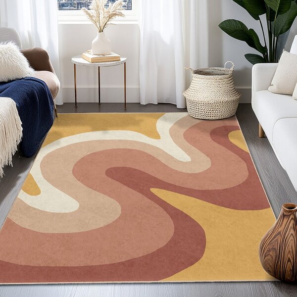 Oker rumen/prašno rožnat pralen tekač 80x200 cm Strawberry Creamsicle – Mila Home
