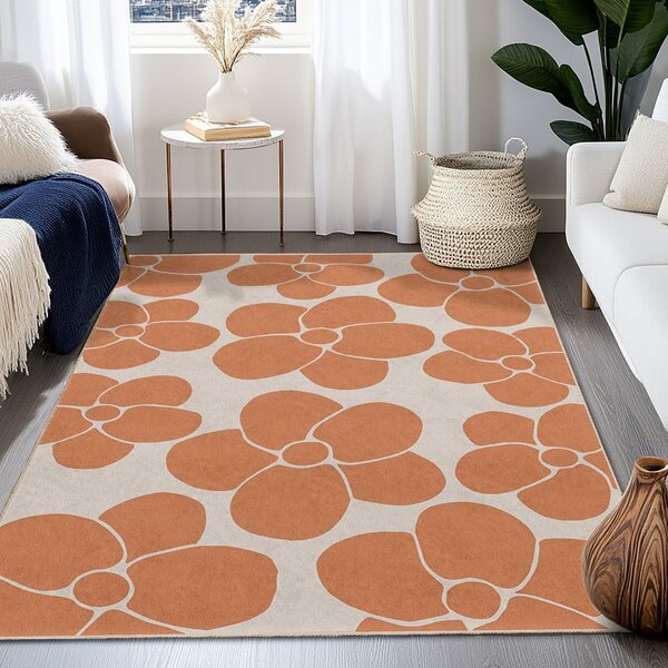 Oranžen pralen tekač 60x230 cm Orange Meadow – Mila Home