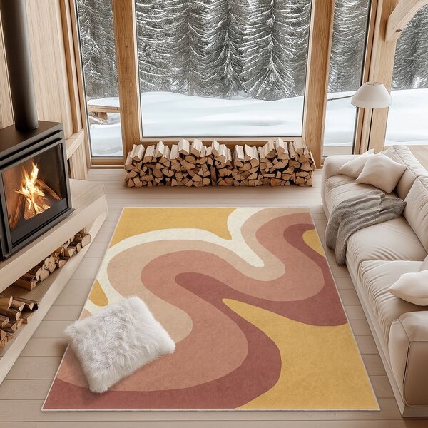 Oker rumen/prašno rožnat pralen tekač 80x200 cm Strawberry Creamsicle – Mila Home