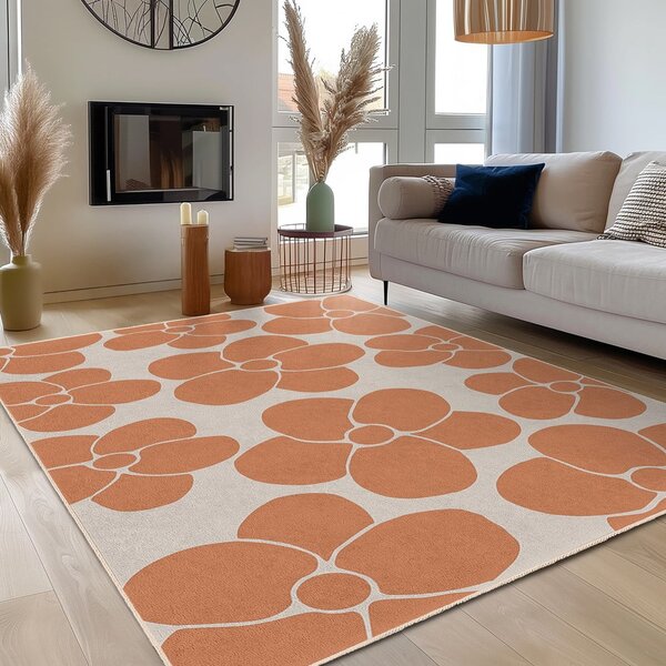 Oranžen pralen tekač 60x230 cm Orange Meadow – Mila Home