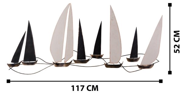 Stenska dekoracija 52x117 cm jadrnice kovina