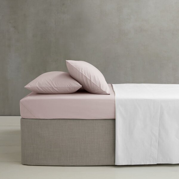Svetlo rožnata napenjalna rjuha iz perkala 90x190 cm Easy Iron Percale – Catherine Lansfield
