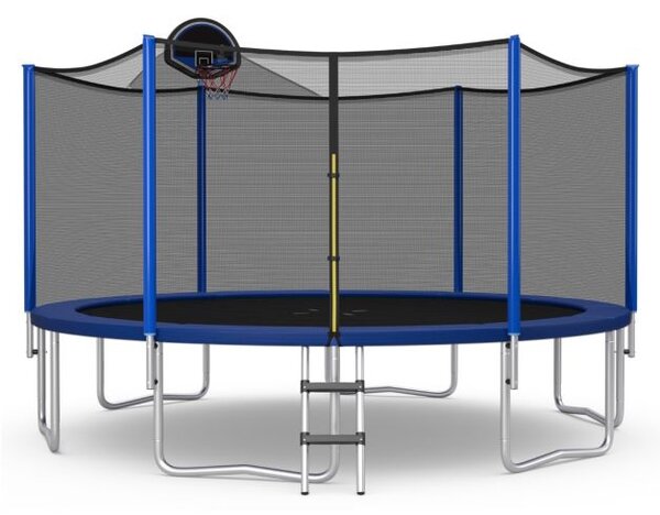Zunanji trampolin, premer 366 cm, vrtni trampolin, črna + modra