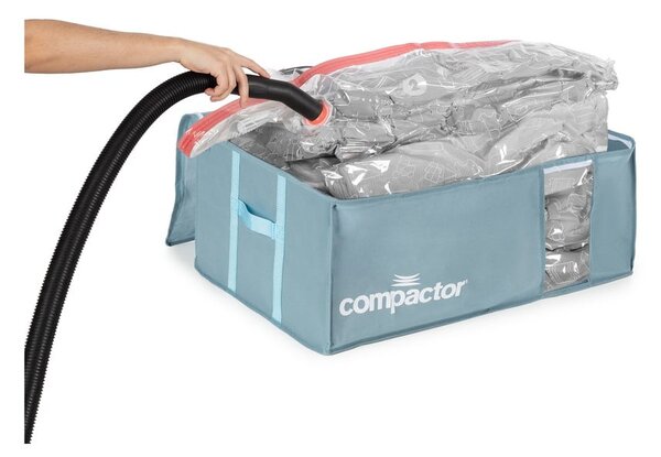 Vakuumske plastične škatle za shranjevanje oblačil v kompletu 3 ks 65x45x27 cm Blue Edition – Compactor
