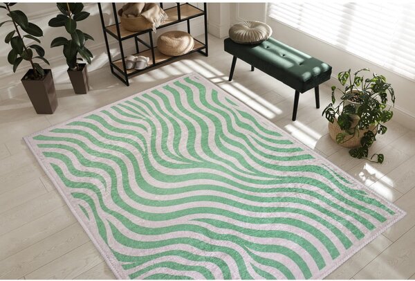 Zelena pralna preproga 60x100 cm Green Zebra – Vitaus