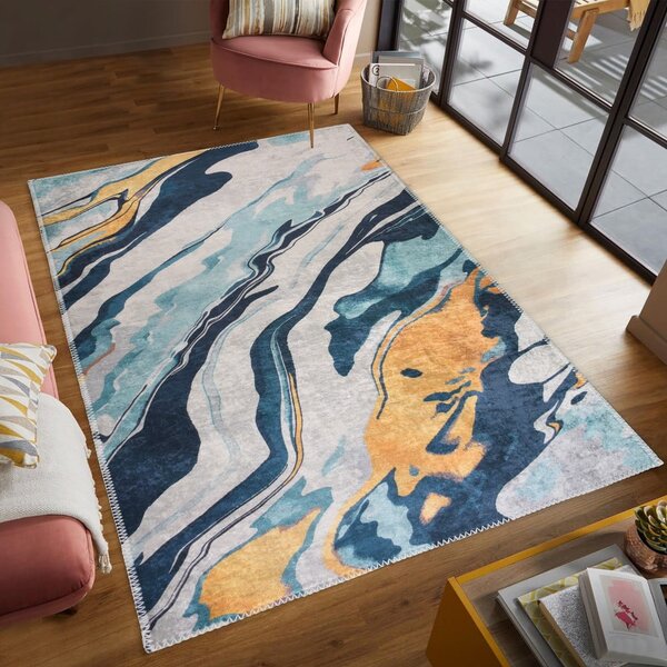 Rumena/modra pralna preproga 60x100 cm Colors of Joy – Vitaus