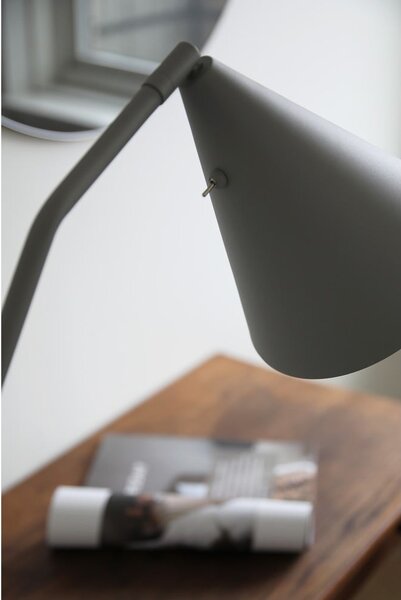 Siva LED zatemnitvena stoječa svetilka s kovinskim senčilom (višina 144 cm) Funil – Markslöjd