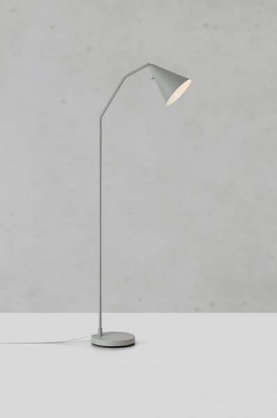 Siva LED zatemnitvena stoječa svetilka s kovinskim senčilom (višina 144 cm) Funil – Markslöjd