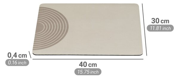 Bež gumijasta odcejalna podloga 40x30 cm Dima – Wenko