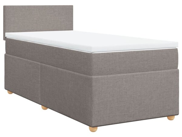 VidaXL Box spring postelja z vzmetnico taupe 90x190 cm blago