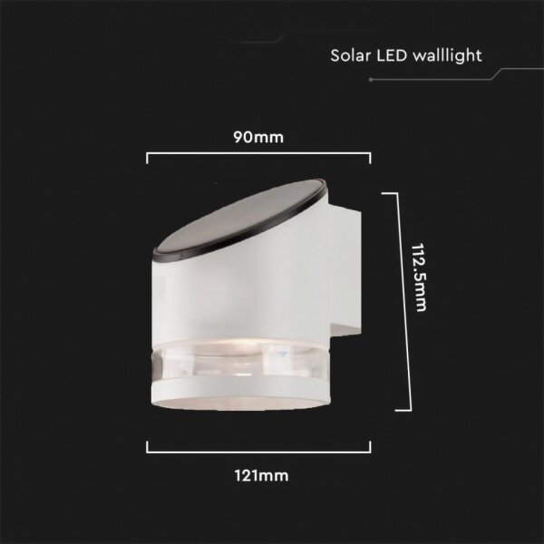 LED Zunanja solarna stenska svetilka LED/1W/3,7V 3000K IP54 bela