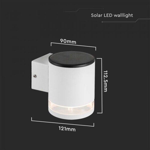 LED Zunanja solarna stenska svetilka LED/1W/3,7V 3000K IP54 bela