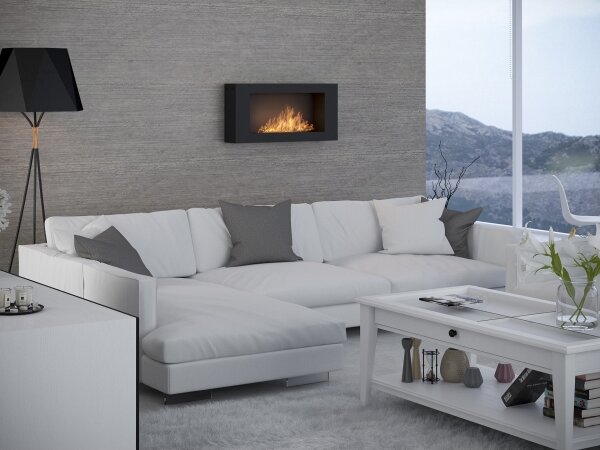 InFire - Stenski BIO kamin 44x91 cm 3kW črna