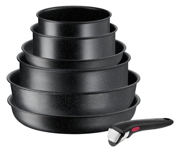 Tefal - Set kuhinjske posode 7 kom. INGENIO BLACK STONE