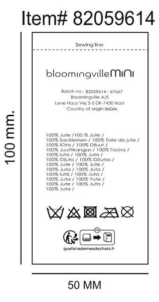 Okrogla preproga iz jute v naravni barvi ø 130 cm Dinne – Bloomingville Mini