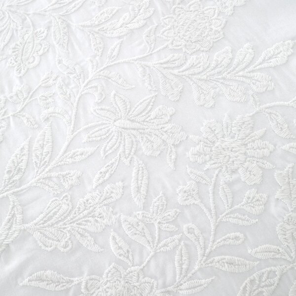 Bela enojna bombažna posteljnina 135x200 cm Embroidery Floral – Bianca