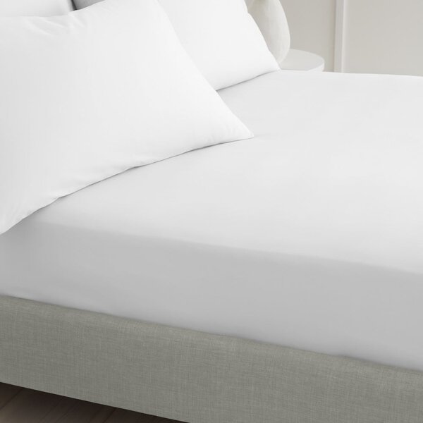Bela napenjalna rjuha iz bombažnega perkala 90x190 cm Cotton Percale – Bianca