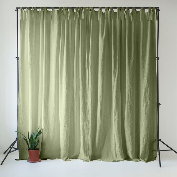 Svetlo zelena lanena zavesa 140x170 cm Sage – Linen Tales