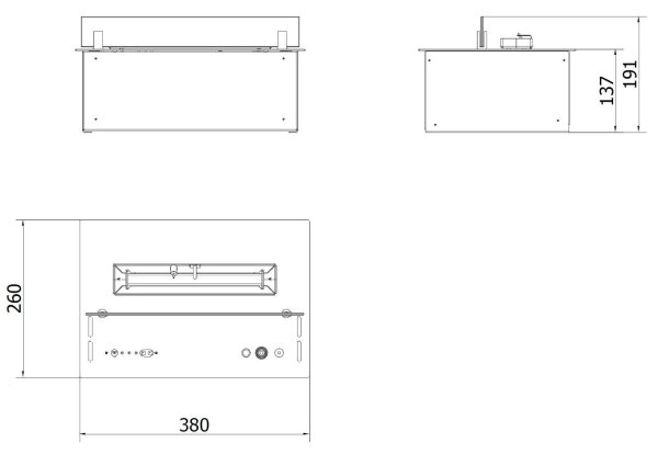 Planika Senso Burner BEV - BIO kamin z daljinskim upravljalnikom 19,1x38 cm 2,5kW