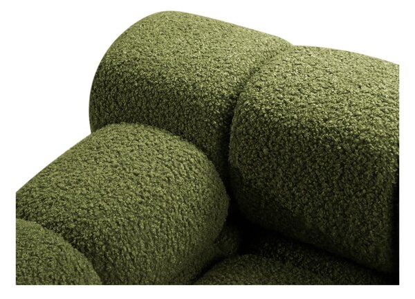 Zelena kotna sedežna garnitura iz tkanine bouclé (levi kot) Bellis – Micadoni Home