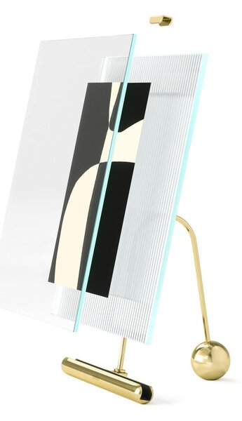 Steklen stoječ okvir v zlati barvi 16x20 cm Flute – Umbra