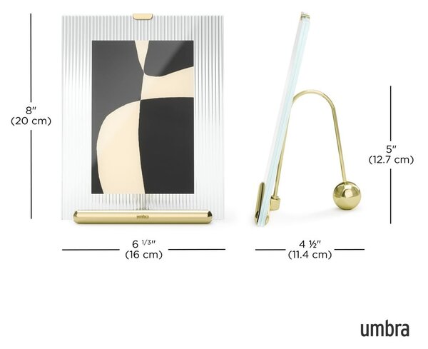 Steklen stoječ okvir v zlati barvi 16x20 cm Flute – Umbra