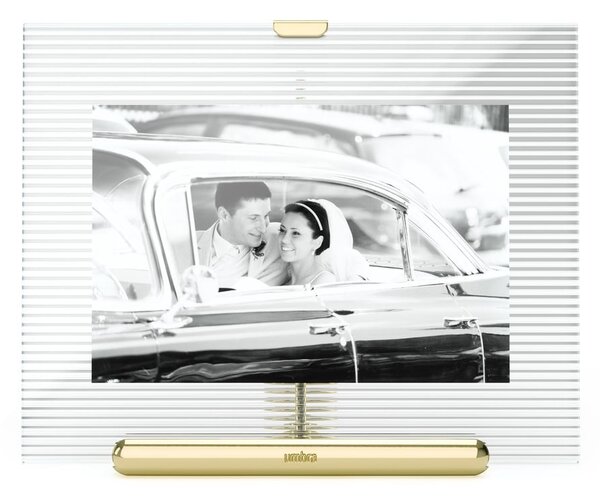 Steklen stoječ okvir v zlati barvi 16x20 cm Flute – Umbra