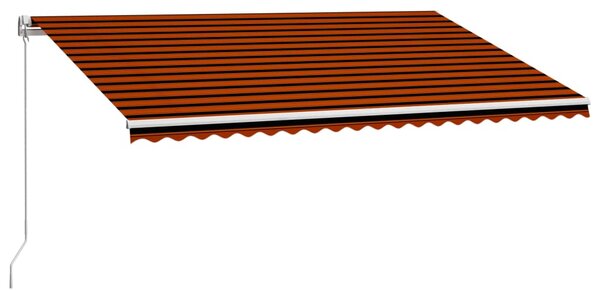 VidaXL Ročno zložljiva tenda 500x300 cm oranžna in rjava